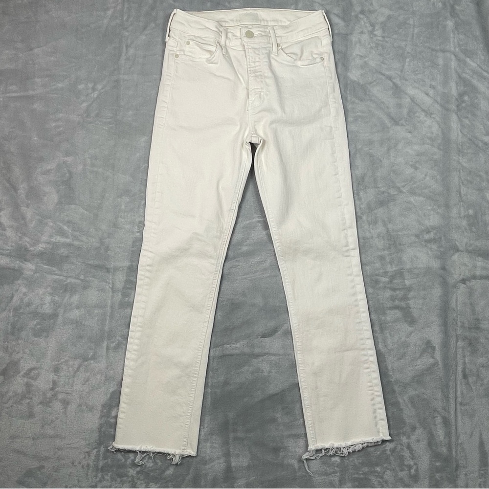 MOTHER White Ankle Crop Jeans